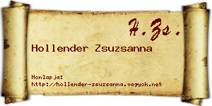 Hollender Zsuzsanna névjegykártya